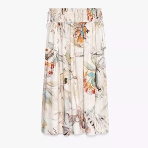 ZARA WOMAN  BNWT Floral Print Skirt. Small. 100% Cotton. SOLD OUT Online